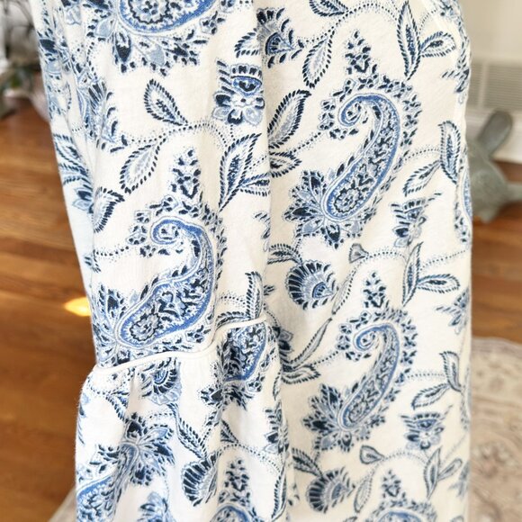 Ralph Lauren "RLL Embroidered Tunic Top – White & Blue Paisley Print, Boho sz(S) - Picture 6 of 10